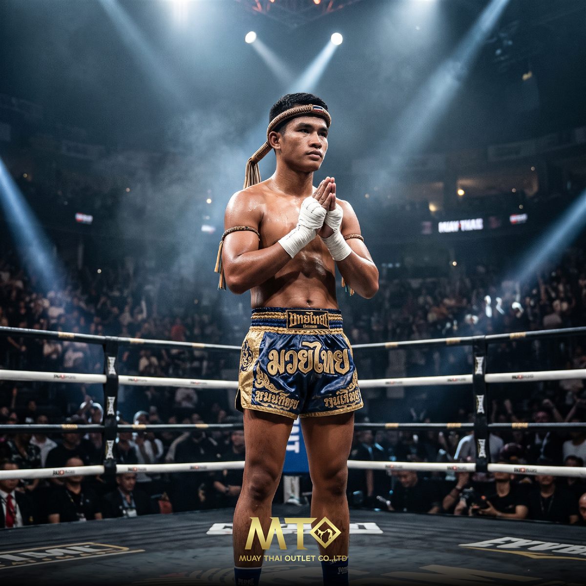 Fighter in the ring before a Muay Thai fight
