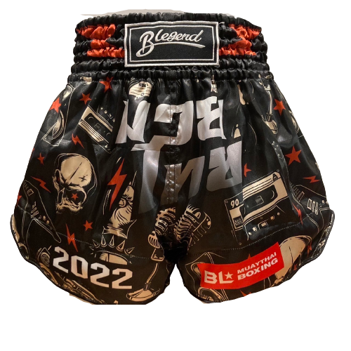 Blegend Boxing Shorts Black Skull