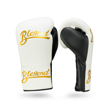 Blegend Boxing Gloves BGL221 Lace Up White Black