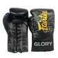 Fairtex BGLG3 Lace Up Black Silver Boxing Gloves