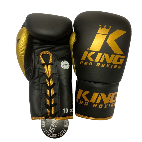 King Pro Boxing Gloves BG Lace Up Black