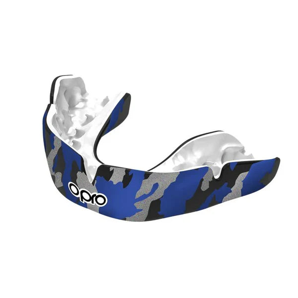 Opro Mouth Guard  Camo Blue  Instant CustomGen5 Fit Adult