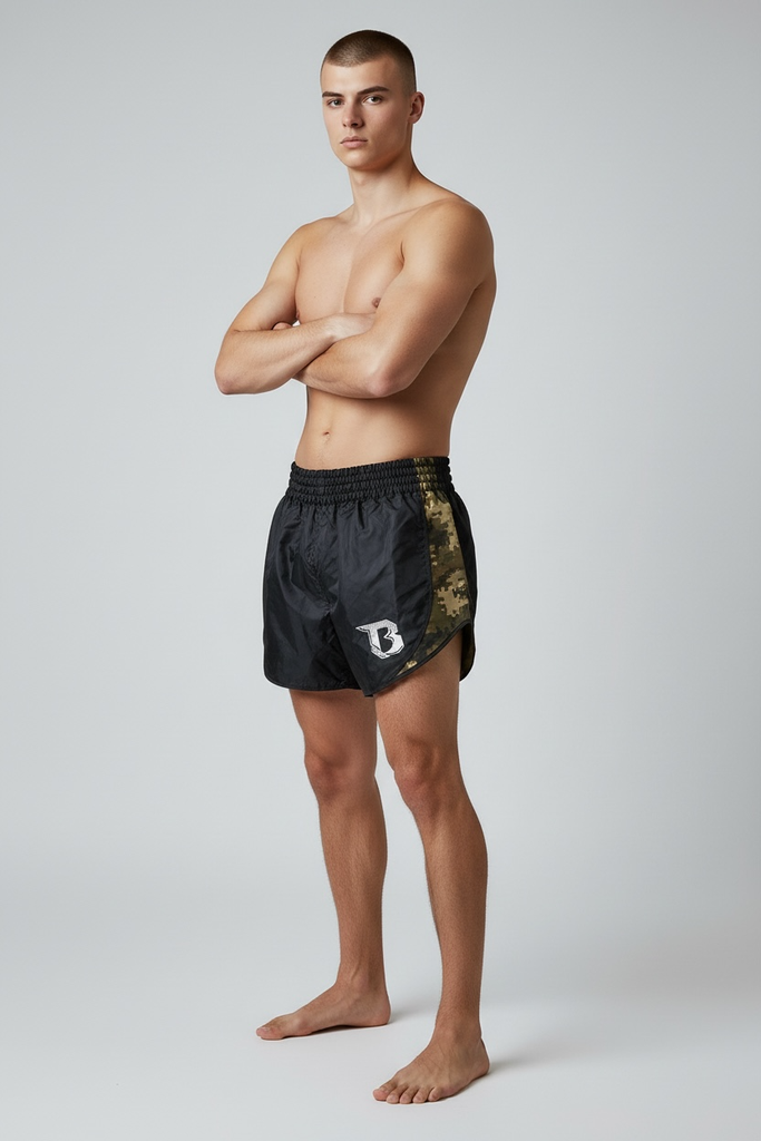 BOOSTER SHORTS Retro Hybrid BL/Camo Green