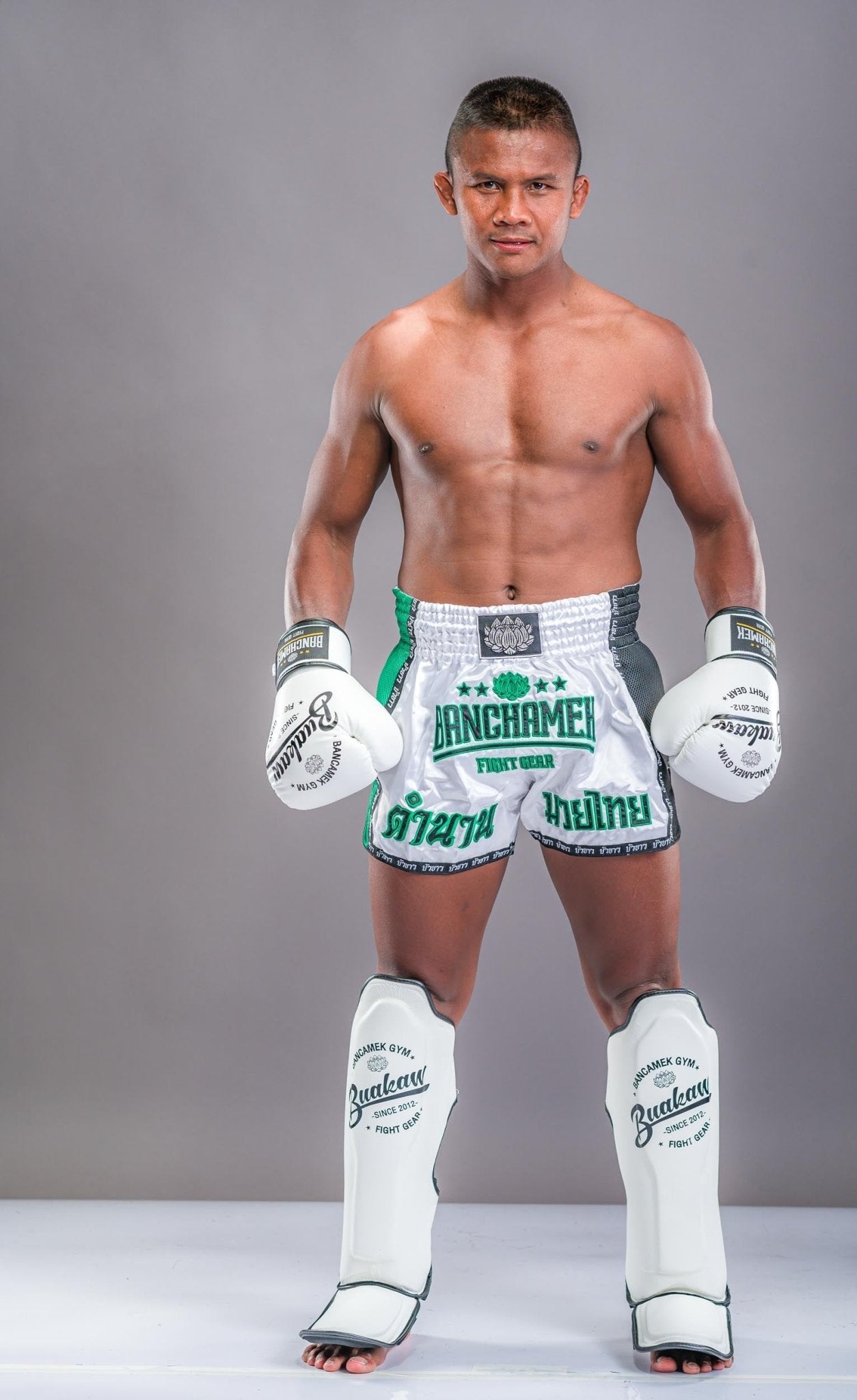 Buakaw Shorts BFG6-1 WHITE GREEN BLACK Buakaw