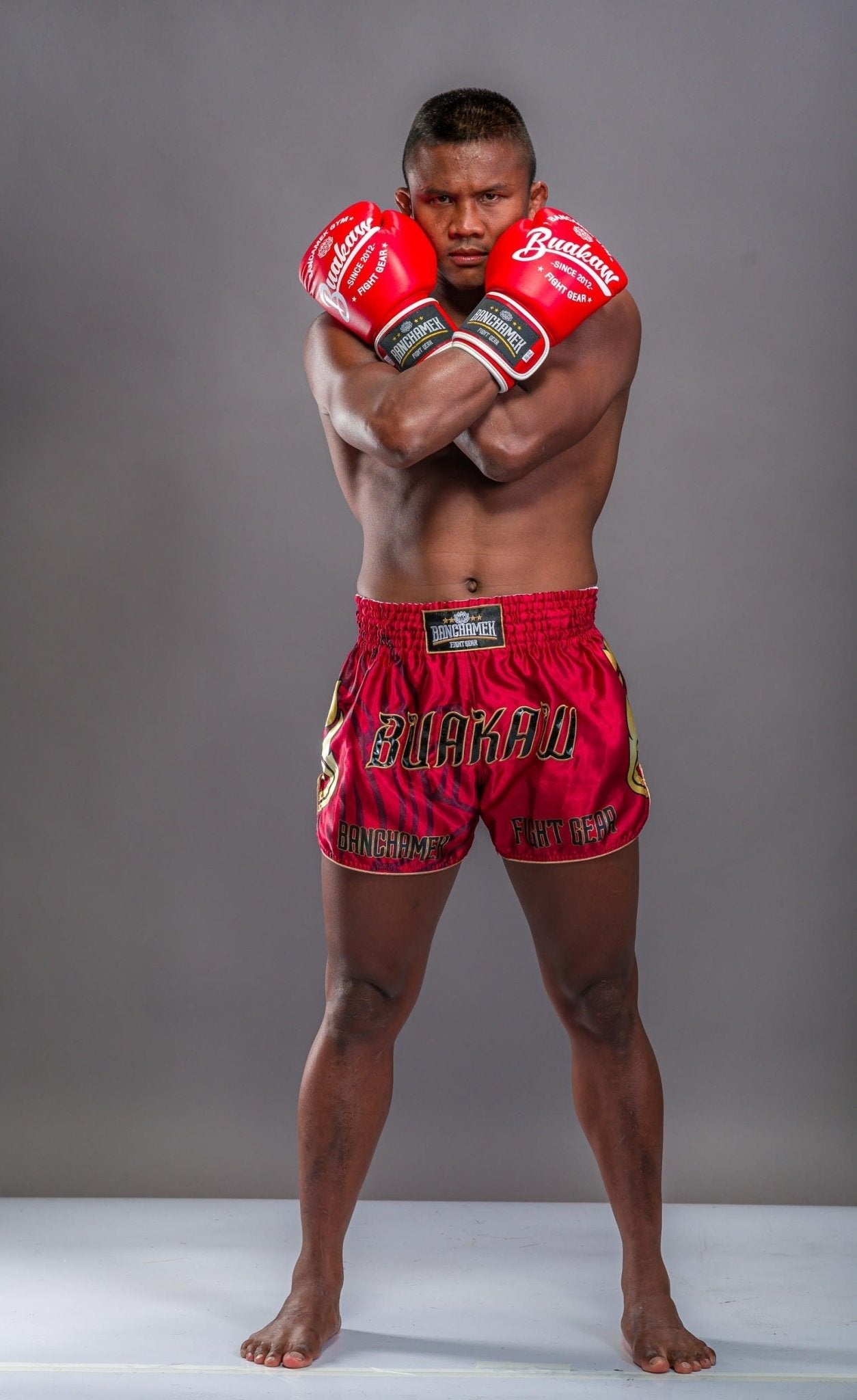 Buakaw Shorts BSH1 RED GOLD - SUPER EXPORT SHOP