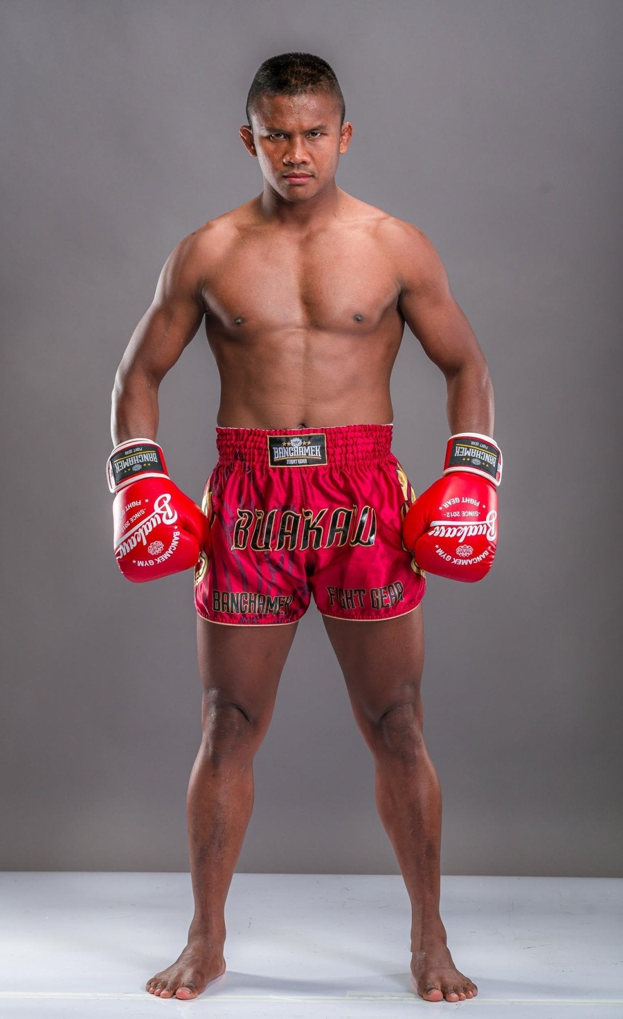 Buakaw Shorts BSH1 RED GOLD - SUPER EXPORT SHOP