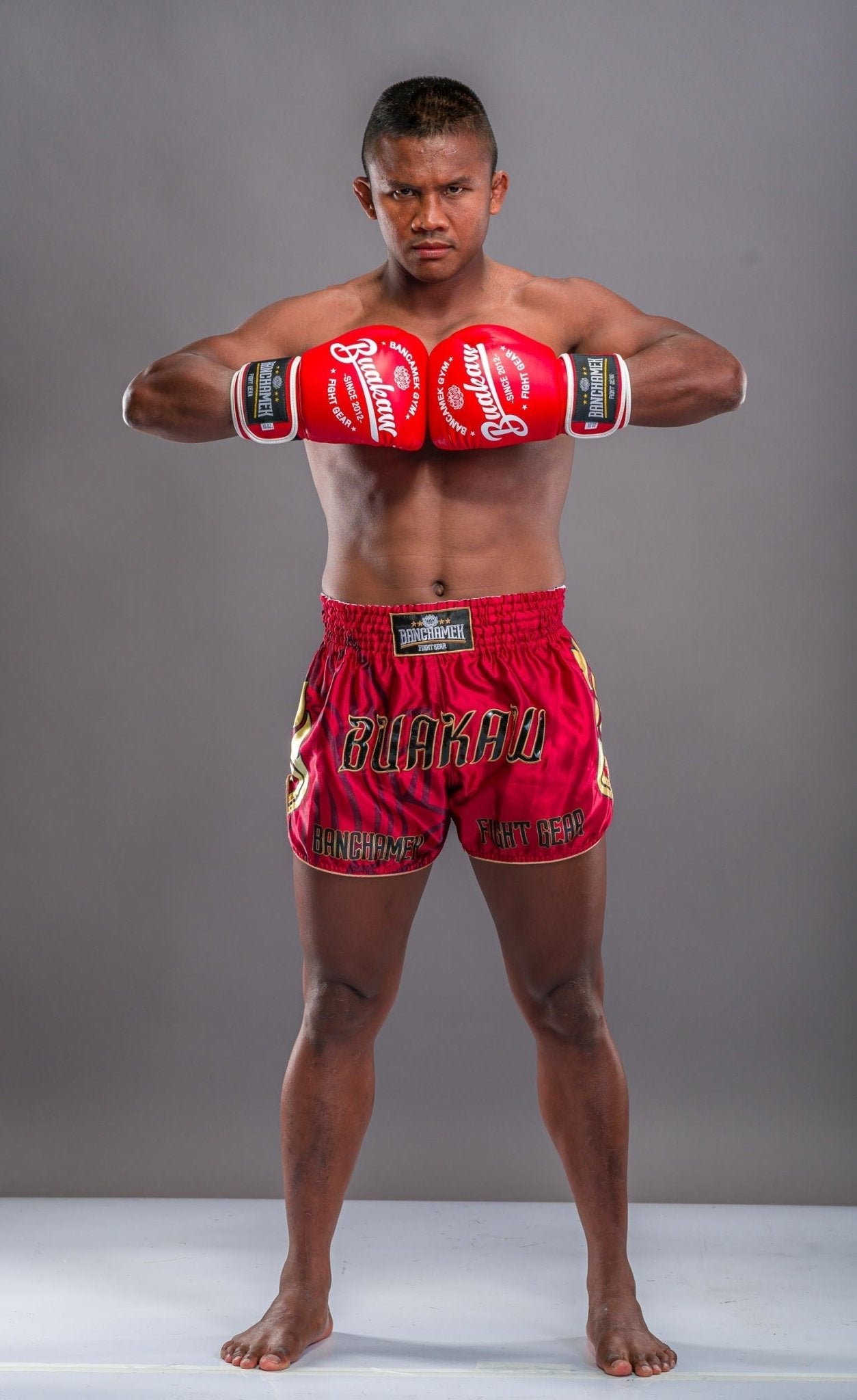 Buakaw Shorts BSH1 RED GOLD - SUPER EXPORT SHOP