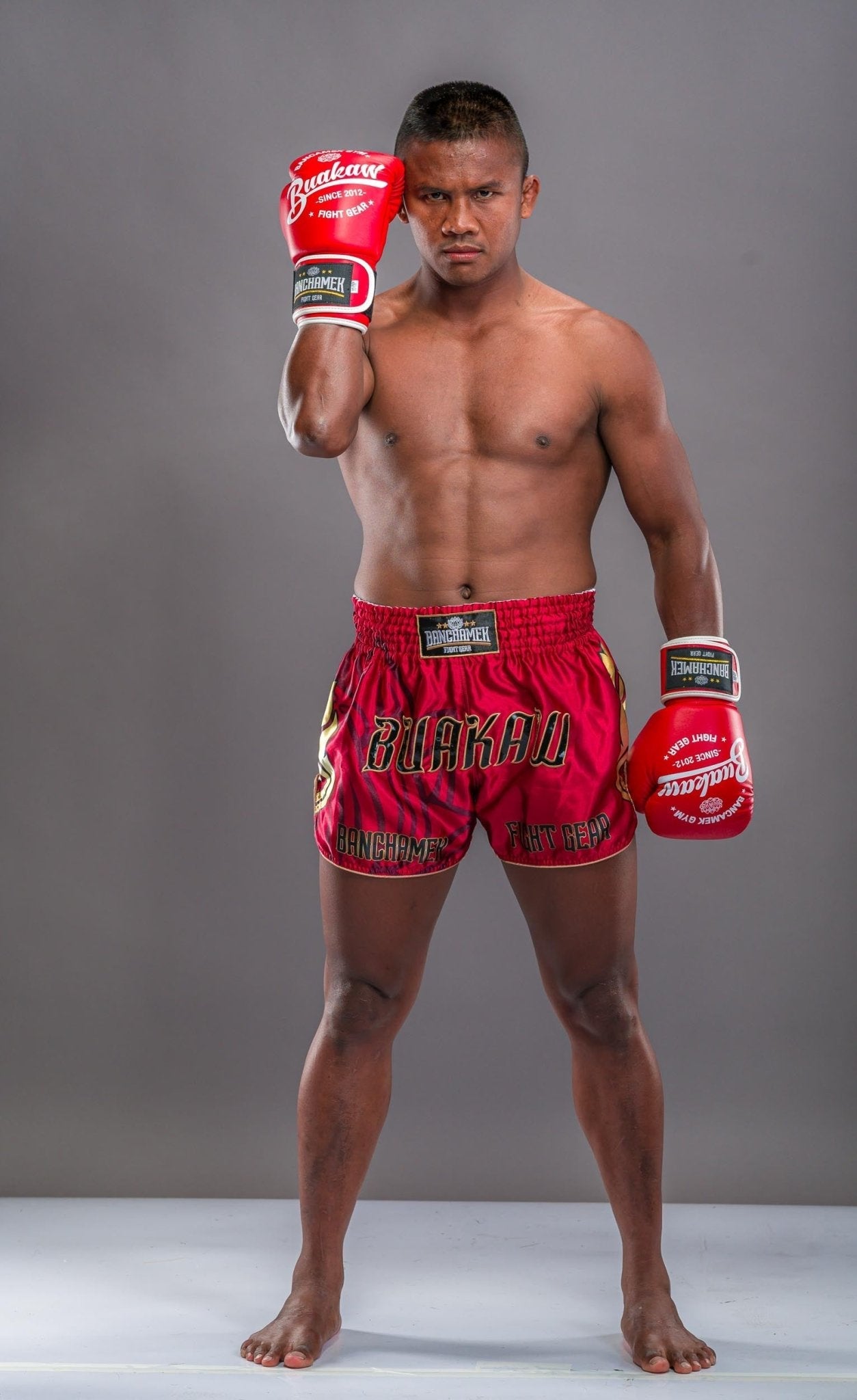 Buakaw Shorts BSH1 RED GOLD - SUPER EXPORT SHOP