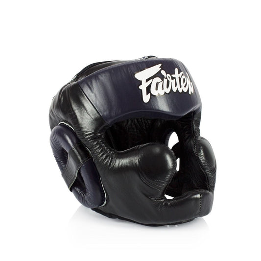 Fairtex Headguard HG13 Full Head Cover BLack DIAGONAL VISION SPARRING