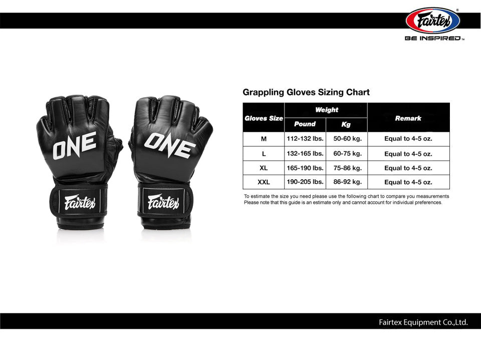 Fairtex X ONE Championship FGV12  Black MMA Gloves