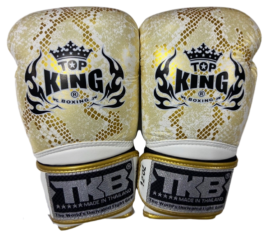 Top King Boxing Gloves "Super Snake" Air TKBGSS-02 White (Gold)