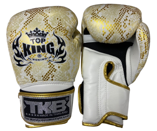 Top King Boxing Gloves "Super Snake" Air TKBGSS-02 White (Gold)