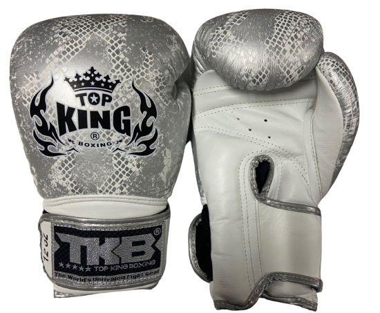 Top King Boxing Gloves "Super Snake" TKBGSS-02 White(Silver) No Air