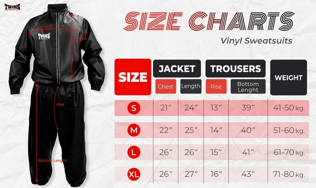 Twins Special Unisex Vinyl Sauna Suit - VSS1 Black
